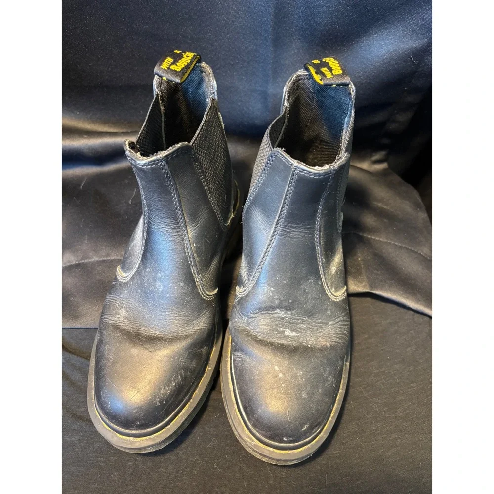 Dr. Martens 2976 SR Black Leather Slip Resistant Chelsea Service Boots ASTM EH